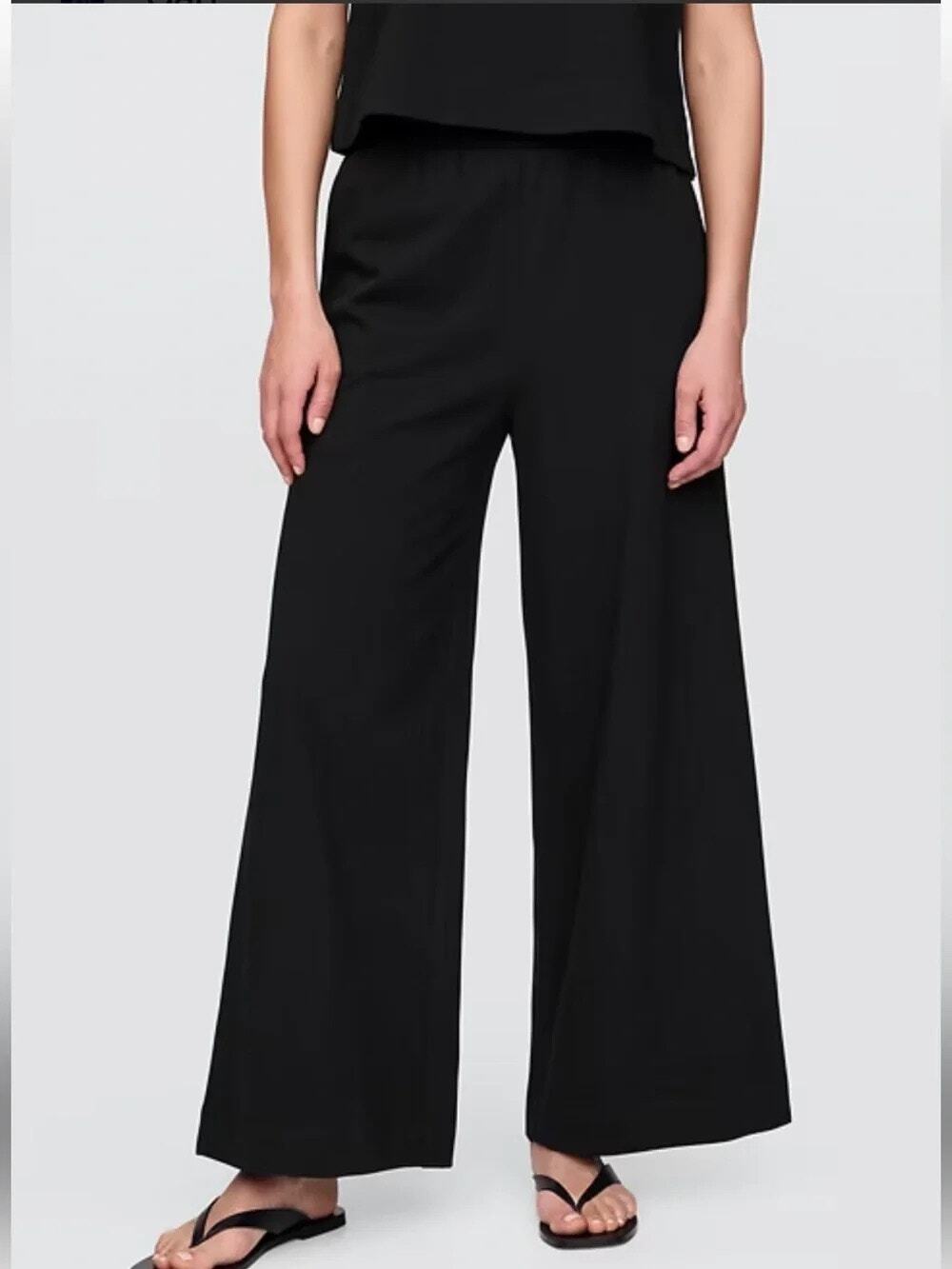 Gap Heavyweight Organic Cotton Wide-Leg Pants - S - Black
